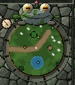 The Grave Toad perched on the minimap